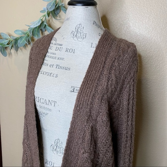 Hollister ~ Brown Open Front Sweater Knit Cardigan Size Medium - Picture 6 of 6